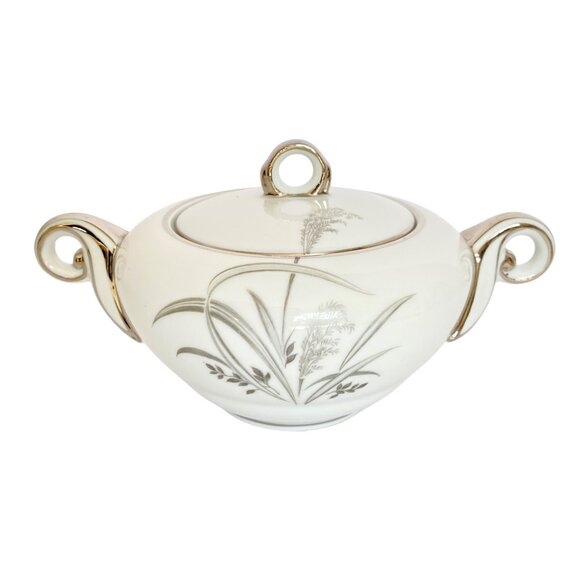 Wentworth China Japan Silver Wheat Sugar Bowl With Lid 4514 Eternal Shape - Picture 1 of 12